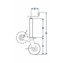 Ratų domkrato horizontali rankena Ø70x1065mm STR1101