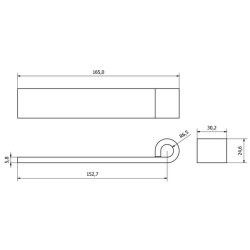 Tiesus vyris 153x30x12,7 mm savaiminio atspalvio plienas WS3042