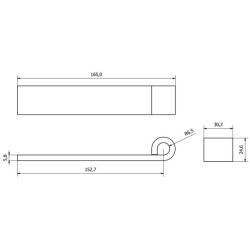 Tiesus vyris 153x30x12,7mm cinkuotas WS3040