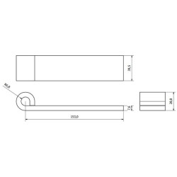 Sulankstomas vyris 153x40x12,7 mm savaiminio atspalvio plienas WS3041