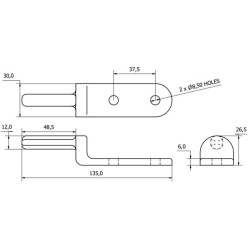 Varžtas ant Gudgeon 51x12.5mm s/c WS3001