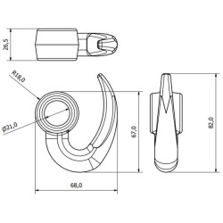 Užrakinimo strypo kablys 3/4 barų WS3100