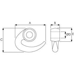 Fiksavimo strypo kablys 1" strypo WS3100A