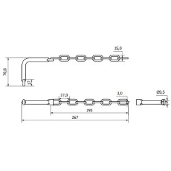 Kaištis ir grandinė fiksavimo strypo WS3104