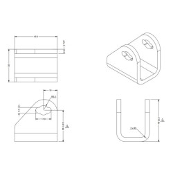 Galinės lentos laikiklis - Ø25 mm strypas WS3098