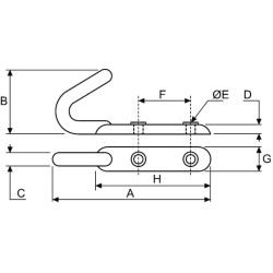 Virvės kablio varžtas ant s/c 135x74 WS3024