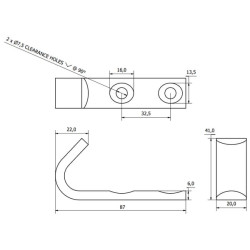 Virvės kablys 3 x 3/4 x 3/16" WS3120