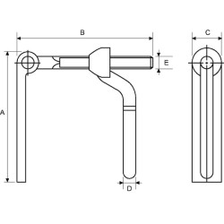 Rampos tvirtinimo detalė M16, 165x170mm - Savaspalvė WS3017