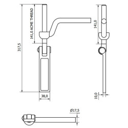 Rampos tvirtinimo detalė M16, 165x170mm - Savaspalvė WS3017