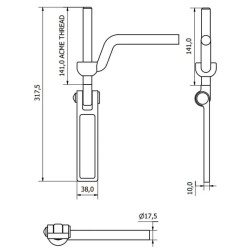 Rampos tvirtinimas M16, 165x170mm - cinkas WS3018