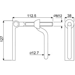 Rampos tvirtinimo detalė M12, 127x112mm - Savaspalvė WS3014