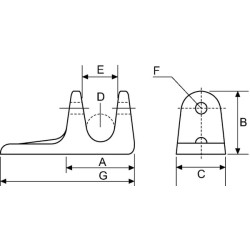 Galinės lentos laikiklis 110x32 mm WS3093