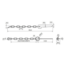 Plokščias kaištis 114x3 mm M53576