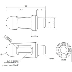 Privirinamas antgalis, skirtas galinės lentos kaiščiams M53580