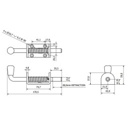 Spyruoklinis varžtas, cinkas 12mm 84001A