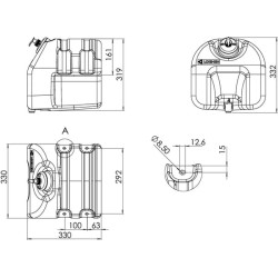 Vandens bakas juodas 18l 601040400