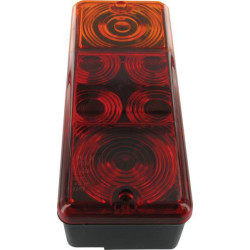 Galinis žibintas LH stačiakampis, raudonas/gintaras, užsukamas, 210x59x83mm G41311