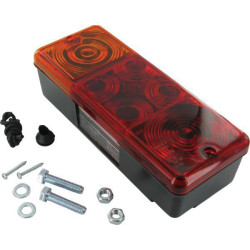 Galinis žibintas LH stačiakampis, raudonas/gintaras, užsukamas, 210x59x83mm G41311