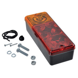 Galinis dešinės pusės žibintas stačiakampis, raudonas/gintaras, užsukamas, 210x59x83mm G41310