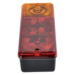 Galinis dešinės pusės žibintas stačiakampis, raudonas/gintaras, užsukamas, 210x59x83mm G41310