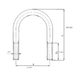 U formos varžtas M20 D-50 12897030040180