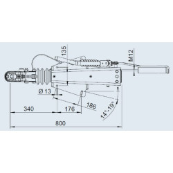 Stabdomas vilkties kablys V 2.8VB1/-C (montuojamas viršuje/apačioje) 1251555