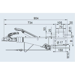 Stabdomas vilkties kablys 100 mm kvadratinis 251S 1251908