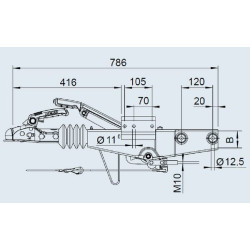 Stabdomas vilkties kablys 60 mm kvadratinis 90 S/3 1251902