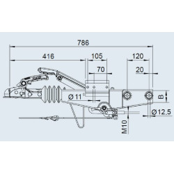 Stabdomas vilkties kablys 70 mm kvadratinis 90 S/3 1251903