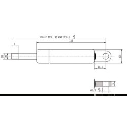 Dujinis statramstis L230.5mm 200N Stabilus CA043109