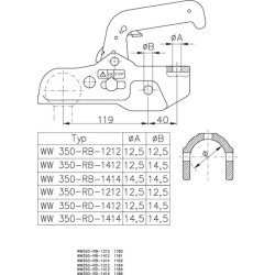 Vilkimo rutulio mova 3500 kg Ø 50 mm 1860803