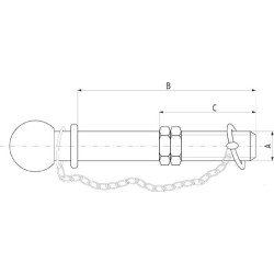 Rutulinis kaištis 7/8"x 7 1/2" Z992219KR