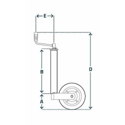Ratų domkrato horizontali rankena Ø60x720mm STRFC260