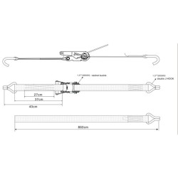 Reketo dirželis Tipas 35A, 15kN 9m TS2035A