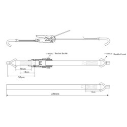 Reketo dirželis Tipas 25A, 4kN 5m TS2025A