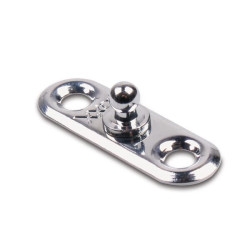 Greito veikimo užsegimas apatinėje dalyje, audinio / audinio tvirtinimui, varžtams (2 skylės), žalvaris chromuotas (labai blizgu