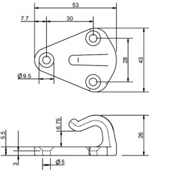Drobės kabliukas 570005KR