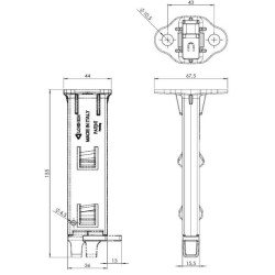 Rato trinkelių laikiklis Beam®, dvigubas, skirtas Origamy® 36 600900200