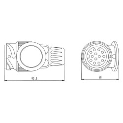 Kištukas 13 kontaktų plastikinis 221036JAE