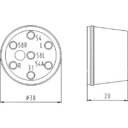 Kontaktinio lizdo korpusas ISO 17124 Tipas N 031596JAE