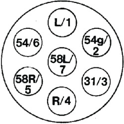 Lizdas 7 kontaktų, plastikinis LA403001