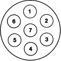 Lizdas – 12V – 7 kontaktų jungtis 8JB001943041