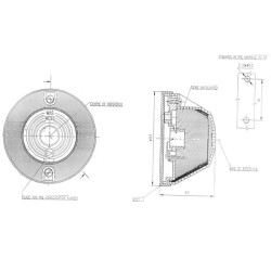 Apvalus žymeklis, 12/24V, baltas, užsukamas, Ø 91mm, Waś 1400690200