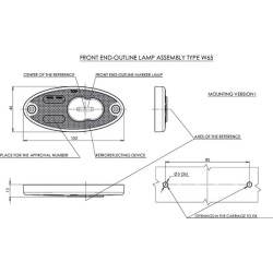 Žymeklis LED, ovalus, 12/24V, baltas, užsukamas, 102x46mm, Waś 1400300309P