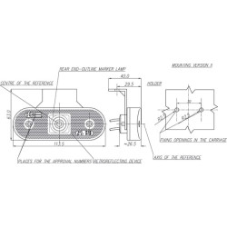 Žymeklis LED, stačiakampis, 12/24V, raudonas, užsukamas, 113x63mm, Waś 1400690533