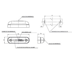 Žymeklis LED, stačiakampis, 12/24V, baltas, užsukamas, 84x25x24mm, Waś 1400690820
