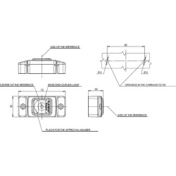 Žymeklis LED, stačiakampis, 12/24V, raudonas, užsukamas, 72x32mm, Waś 1400690850