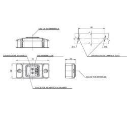 Žymeklis LED, stačiakampis, 12/24V, gintaras, užsukamas, 72x32mm, Waś 1400690840