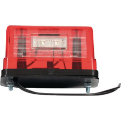 Valstybinio numerio apšvietimas LED, stačiakampis, 12/24V, raudonas, užsukamas, 109x61mm, Waś 1400300452