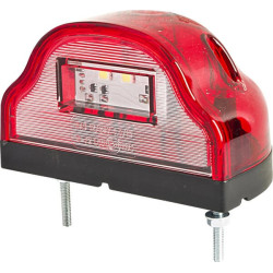Valstybinio numerio apšvietimas LED, stačiakampis, 12/24V, raudonas, užsukamas, 101x60x60mm, Waś 1400300409